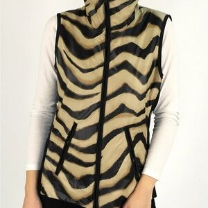 Lauren Ralph Lauren Zebra Print Vest  Reversible - Black and Tan